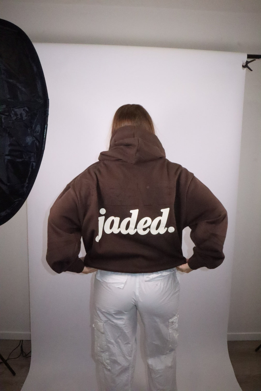 “Left me jaded” hood | brown