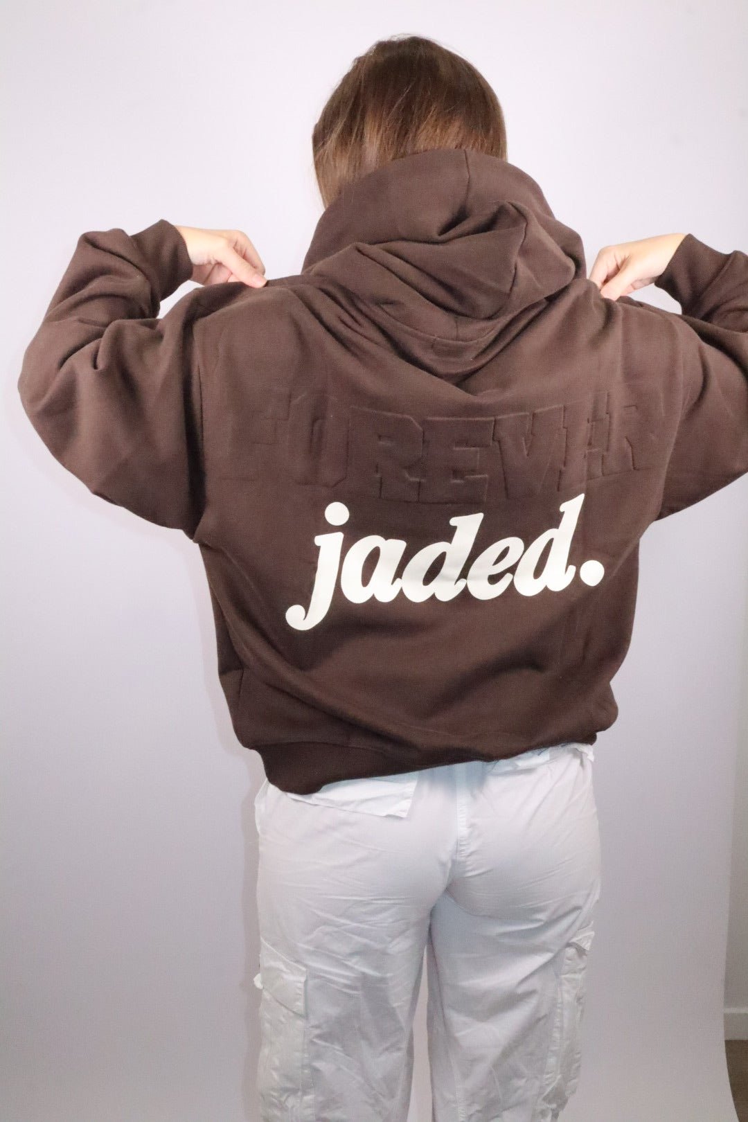 “Left me jaded” hood | brown